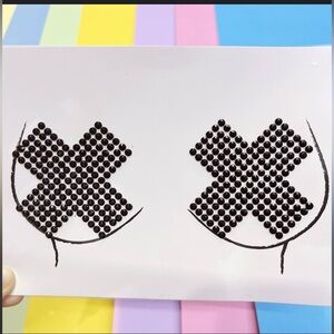 Black Cross Body Gems 2pks